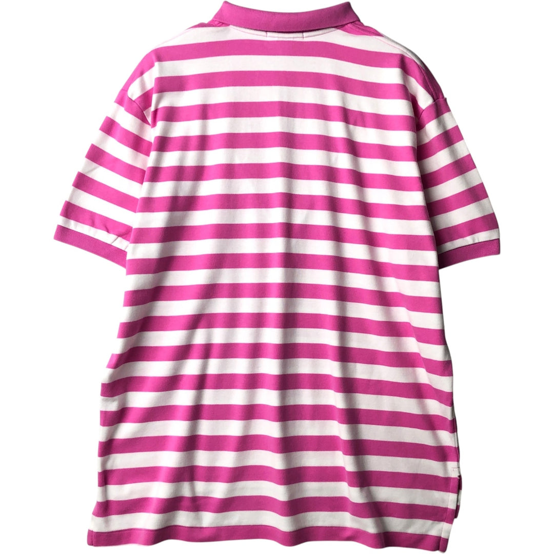 Ralph Lauren POLO by Ralph Lauren short sleeve striped polo shirt, men's XL size cotton pink type Vintage Second Hand