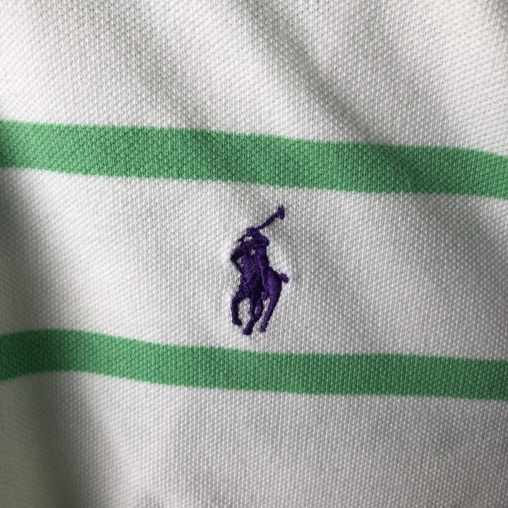 Ralph Lauren POLO by Ralph Lauren short sleeve striped polo shirt, men's size L cotton white type Vintage Second Hand