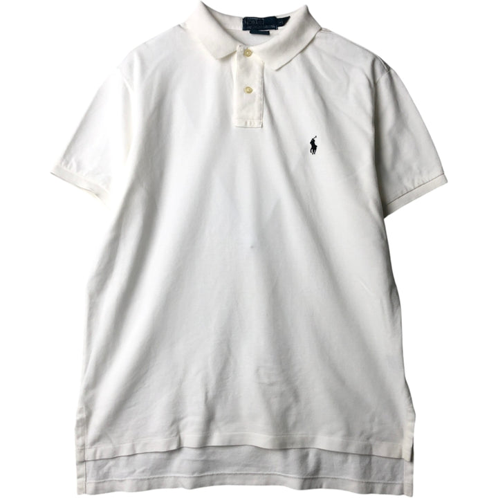 Ralph Lauren POLO by Ralph Lauren CUSTOM FIT short sleeve polo shirt, men's size L cotton white type Vintage Second Hand