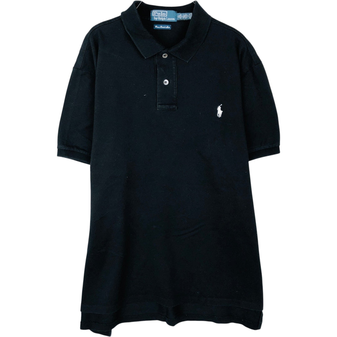Ralph Lauren POLO by Ralph Lauren CUSTOM FIT short sleeve polo shirt, men's XL size Pima Cotton black type Vintage Second Hand