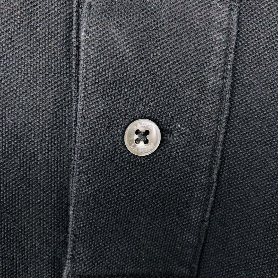 Ralph Lauren POLO by Ralph Lauren CUSTOM FIT short sleeve polo shirt, men's XL size Pima Cotton black type Vintage Second Hand