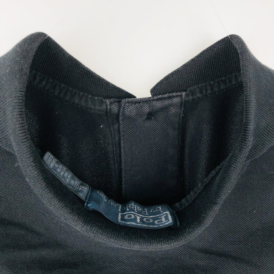 Ralph Lauren POLO by Ralph Lauren CUSTOM FIT short sleeve polo shirt, men's XL size Pima Cotton black type Vintage Second Hand