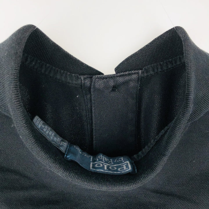 Ralph Lauren POLO by Ralph Lauren CUSTOM FIT short sleeve polo shirt, men's XL size Pima Cotton black type Vintage Second Hand