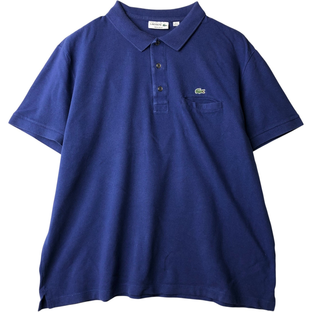 Large size Lacoste Regular Fit Short-Sleeve Polo Shirt (Men's XXXL equivalent) cotton blue type Vintage Second Hand