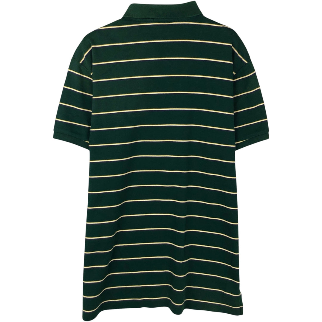 Ralph Lauren POLO by Ralph Lauren CUSTOM FIT short sleeve striped polo shirt men's size M cotton green type Vintage Second Hand