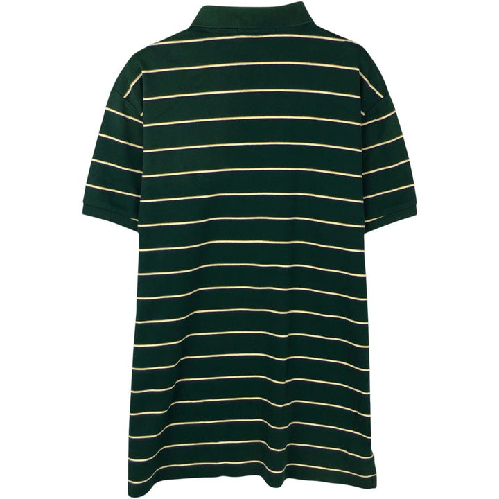 Ralph Lauren POLO by Ralph Lauren CUSTOM FIT short sleeve striped polo shirt men's size M cotton green type Vintage Second Hand