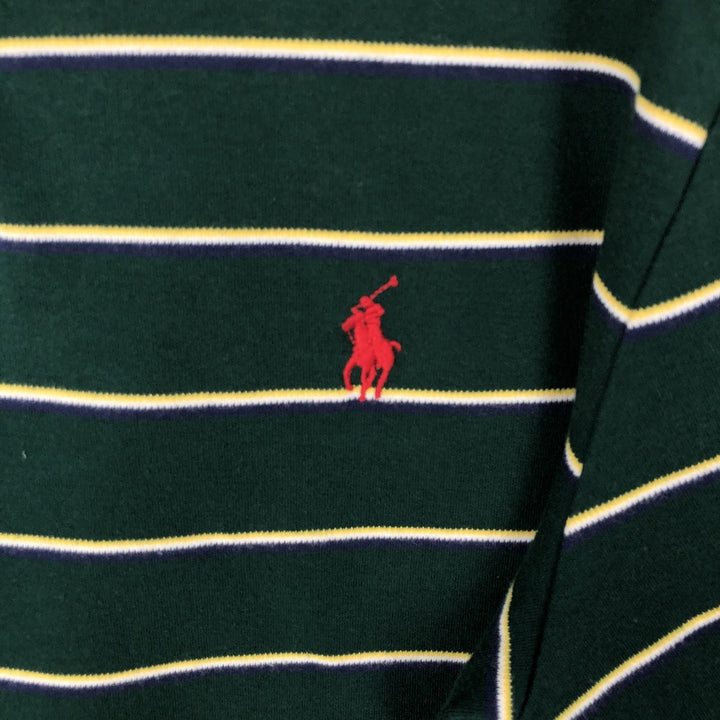 Ralph Lauren POLO by Ralph Lauren CUSTOM FIT short sleeve striped polo shirt men's size M cotton green type Vintage Second Hand