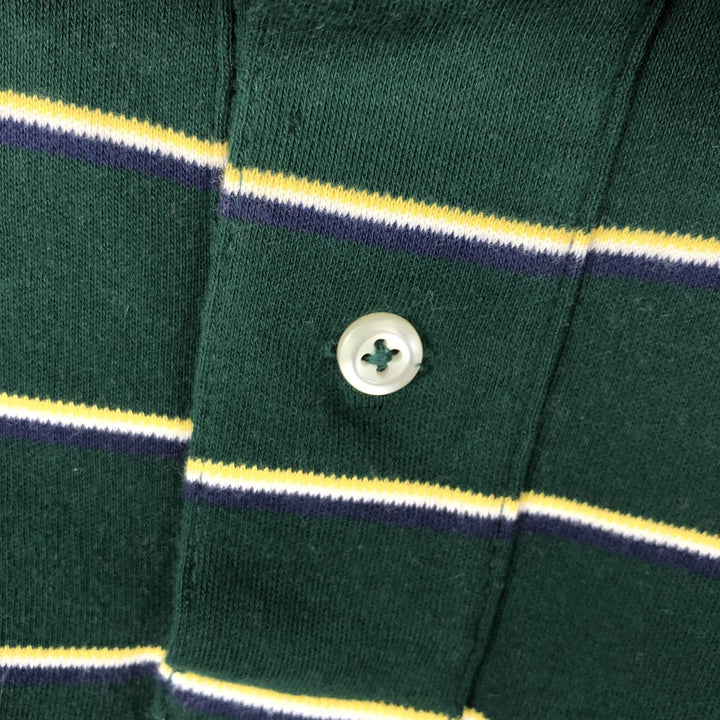 Ralph Lauren POLO by Ralph Lauren CUSTOM FIT short sleeve striped polo shirt men's size M cotton green type Vintage Second Hand