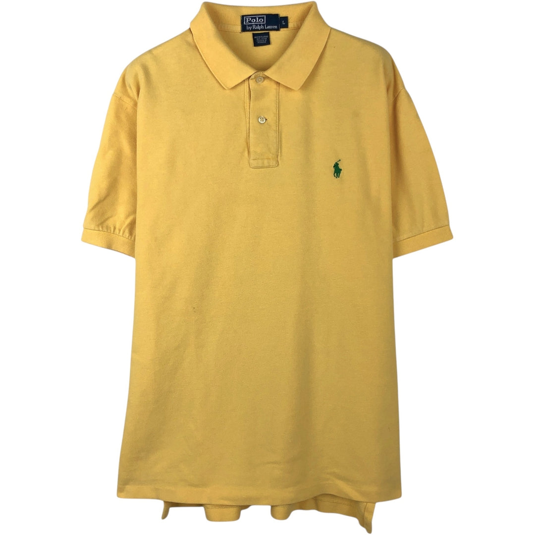 Ralph Lauren POLO by Ralph Lauren short sleeve polo shirt, men's size L cotton yellow type Vintage Second Hand
