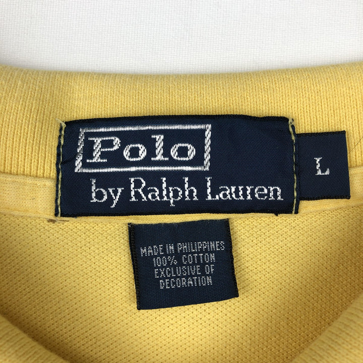 Ralph Lauren POLO by Ralph Lauren short sleeve polo shirt, men's size L cotton yellow type Vintage Second Hand