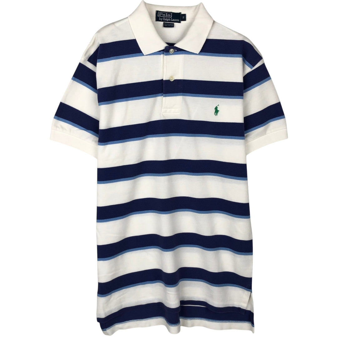 Ralph Lauren POLO by Ralph Lauren short sleeve striped polo shirt, size S for men cotton white type Vintage Second Hand
