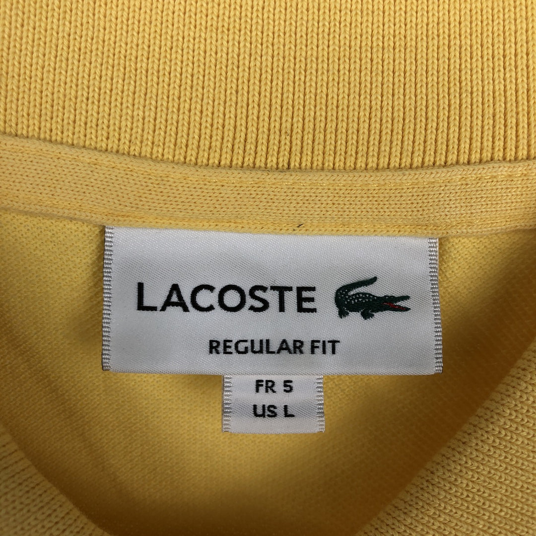 Lacoste Regular Fit short sleeve polo shirt, men's size L cotton yellow type Vintage Second Hand