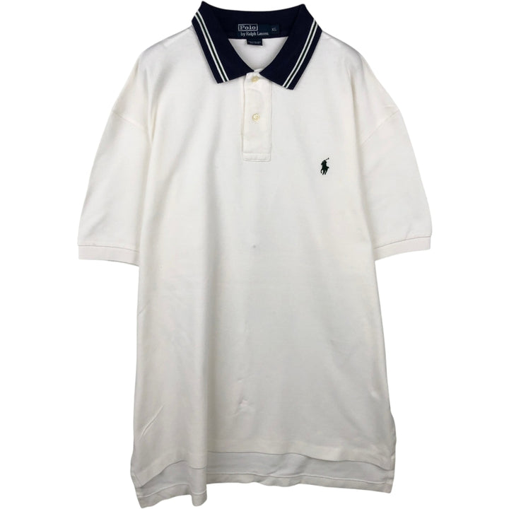 Ralph Lauren POLO by Ralph Lauren short sleeve polo shirt, men's XL size cotton white type Vintage Second Hand