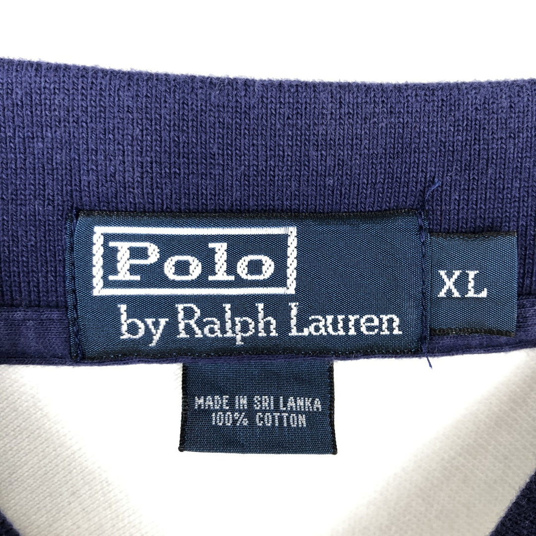 Ralph Lauren POLO by Ralph Lauren short sleeve polo shirt, men's XL size cotton white type Vintage Second Hand