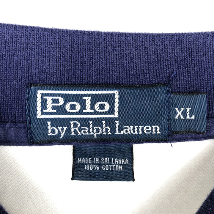 Ralph Lauren POLO by Ralph Lauren short sleeve polo shirt, men's XL size cotton white type Vintage Second Hand