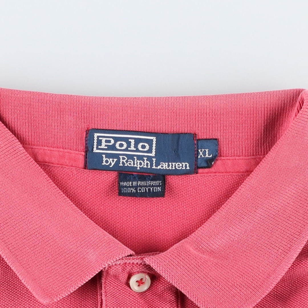 Ralph Lauren POLO by Ralph Lauren short sleeve polo shirt, men's XL size cotton pink type Vintage Second Hand