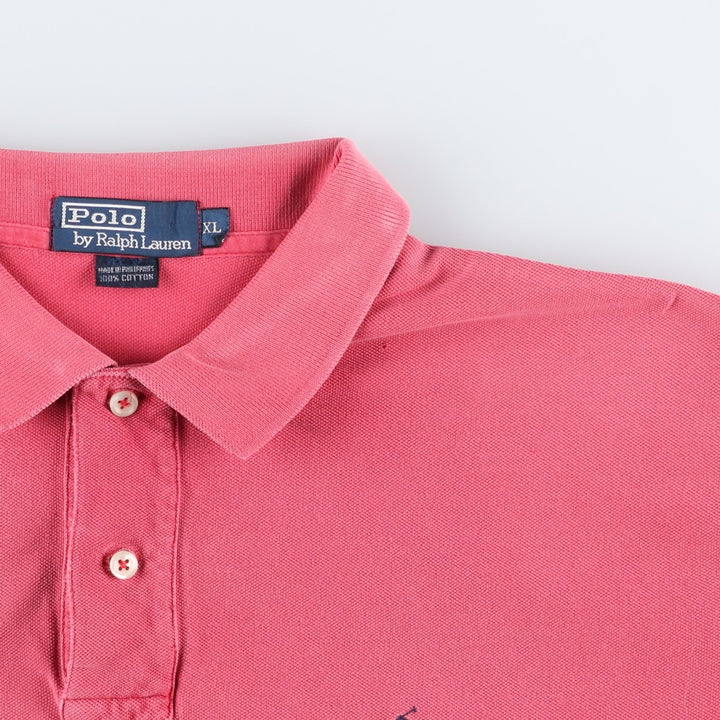 Ralph Lauren POLO by Ralph Lauren short sleeve polo shirt, men's XL size cotton pink type Vintage Second Hand