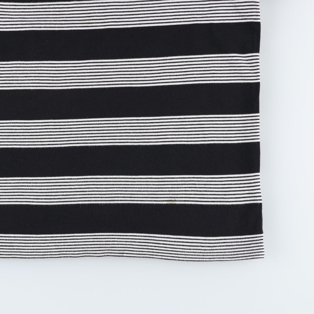 Lacoste LACOSTE SPORT French design Multi-stripe short-sleeved striped polo shirt, size 5 (equivalent to men's L) cotton black type Vintage Second Hand