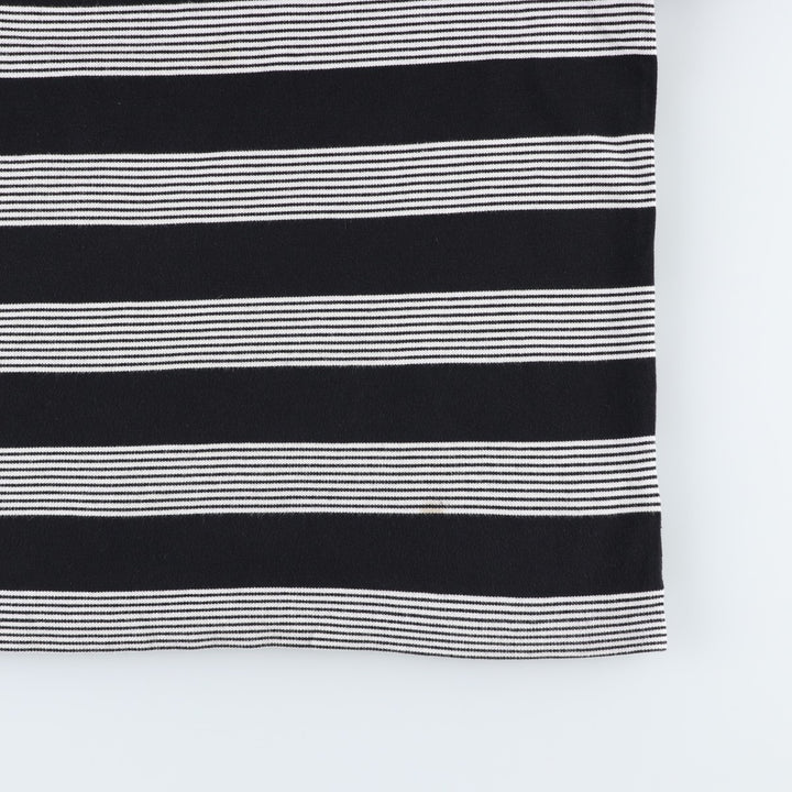 Lacoste LACOSTE SPORT French design Multi-stripe short-sleeved striped polo shirt, size 5 (equivalent to men's L) cotton black type Vintage Second Hand