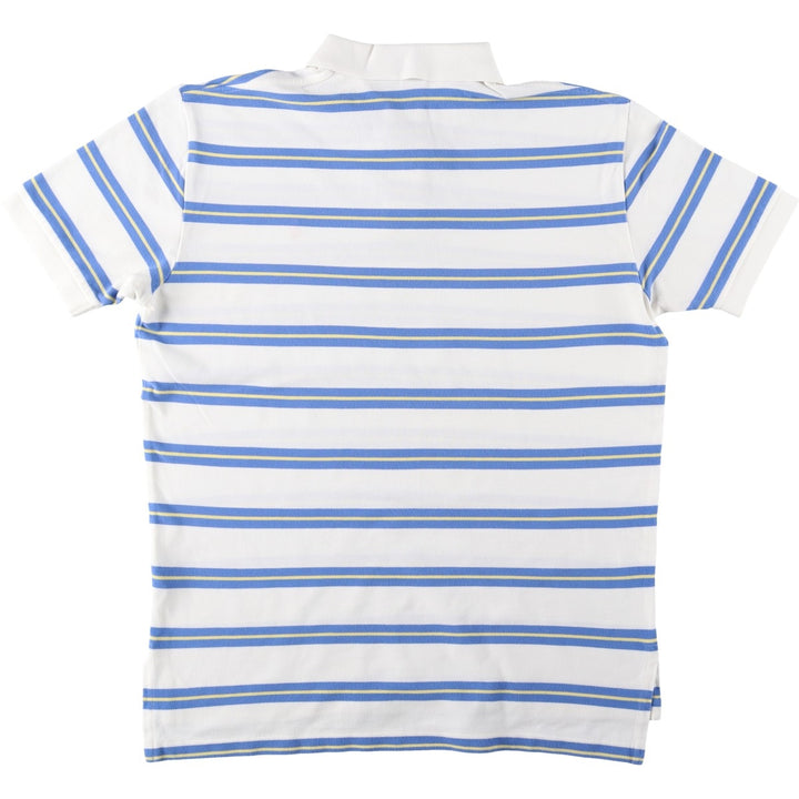 Ralph Lauren POLO by Ralph Lauren CUSTOM FIT short sleeve striped polo shirt men's size L cotton white type Vintage Second Hand