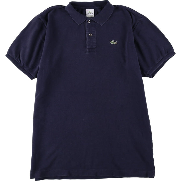 Lacoste (LACOSTE) French design short-sleeved polo shirt, size 8 (equivalent to men's L). cotton navy blue type Vintage Second Hand