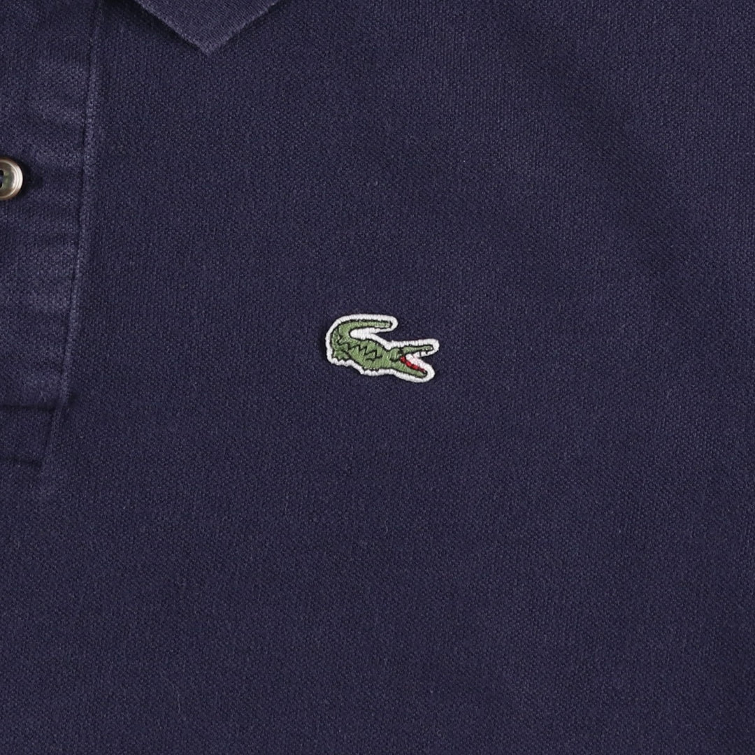 Lacoste (LACOSTE) French design short-sleeved polo shirt, size 8 (equivalent to men's L). cotton navy blue type Vintage Second Hand