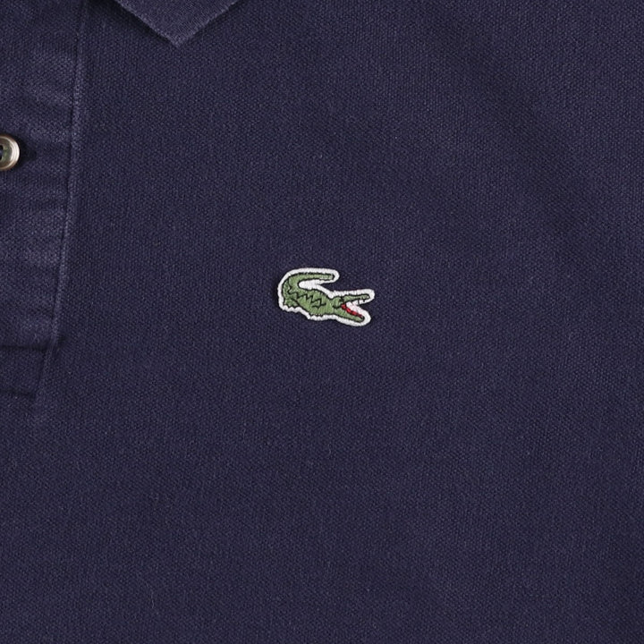 Lacoste (LACOSTE) French design short-sleeved polo shirt, size 8 (equivalent to men's L). cotton navy blue type Vintage Second Hand