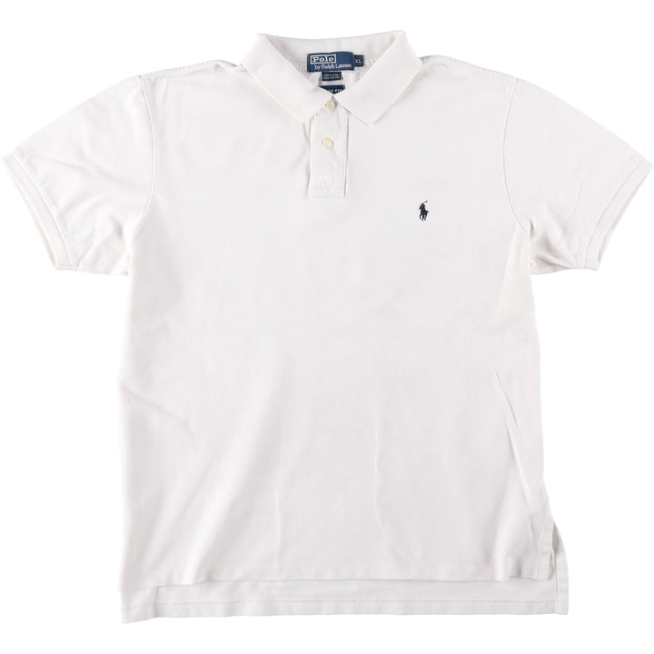 Ralph Lauren POLO by Ralph Lauren SLIM FIT Short-Sleeve Polo Shirt, Men's Size XL (approx.) cotton white type Vintage Second Hand