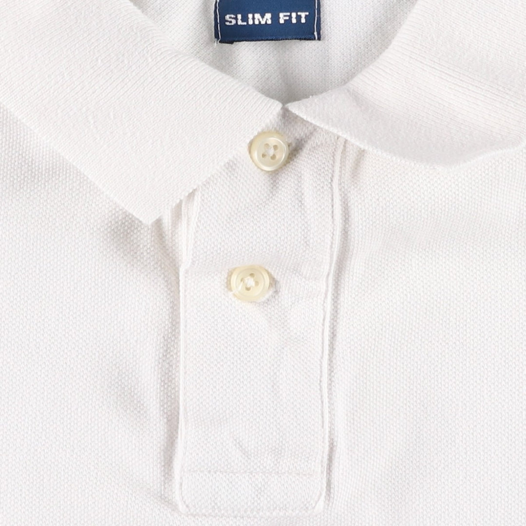 Ralph Lauren POLO by Ralph Lauren SLIM FIT Short-Sleeve Polo Shirt, Men's Size XL (approx.) cotton white type Vintage Second Hand