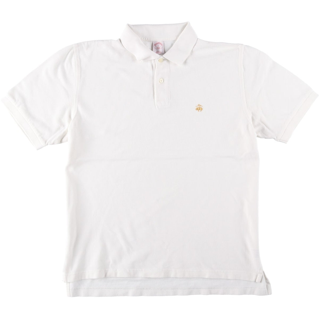 Brooks Brothers 346 Original Fit Short-Sleeve Polo Shirt, Men's Size L (approx.) cotton white type Vintage Second Hand