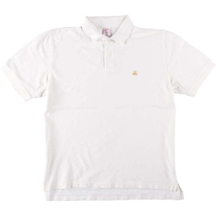 Brooks Brothers 346 Original Fit Short-Sleeve Polo Shirt, Men's Size L (approx.) cotton white type Vintage Second Hand