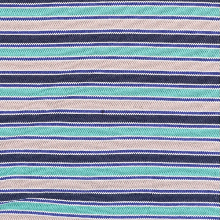 Brooks Brothers Golden Fleece Multi-Stripe Short-Sleeve Polo Shirt, Made in USA, Men's Size L (approx.) cotton Emerald green Vintage Second Hand