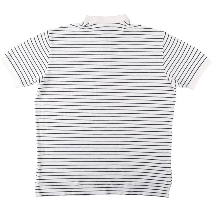 Ralph Lauren POLO by Ralph Lauren short sleeve striped polo shirt, men's XL size cotton white type Vintage Second Hand