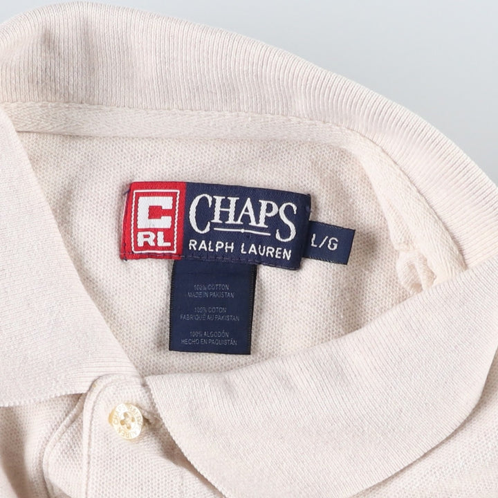 Ralph Lauren CHAPS short sleeve polo shirt, men's size L cotton gray type Vintage Second Hand