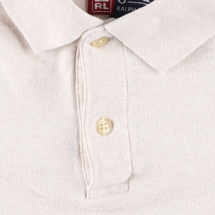 Ralph Lauren CHAPS short sleeve polo shirt, men's size L cotton gray type Vintage Second Hand