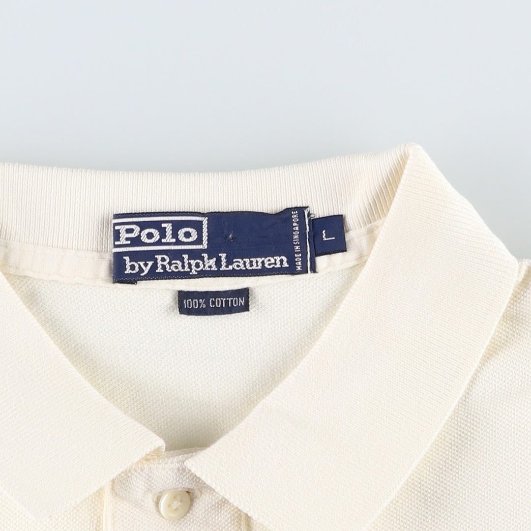Ralph Lauren POLO by Ralph Lauren short sleeve polo shirt, men's size L cotton white type Vintage Second Hand