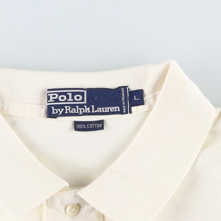 Ralph Lauren POLO by Ralph Lauren short sleeve polo shirt, men's size L cotton white type Vintage Second Hand