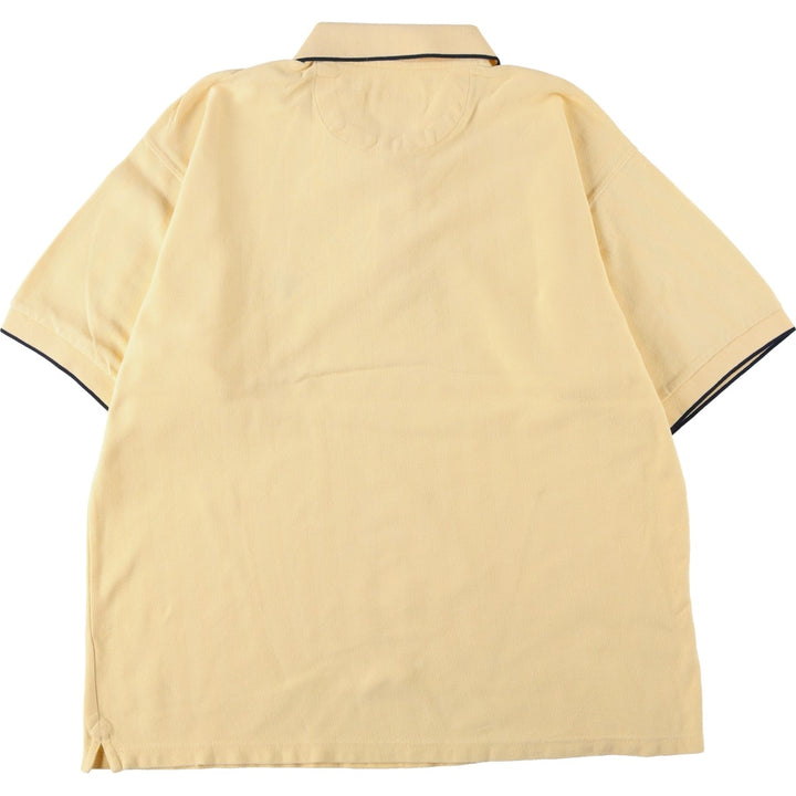 Ralph Lauren CHAPS Herringbone Short-Sleeve Polo Shirt, Men's Size L (approx.) cotton yellow type Vintage Second Hand