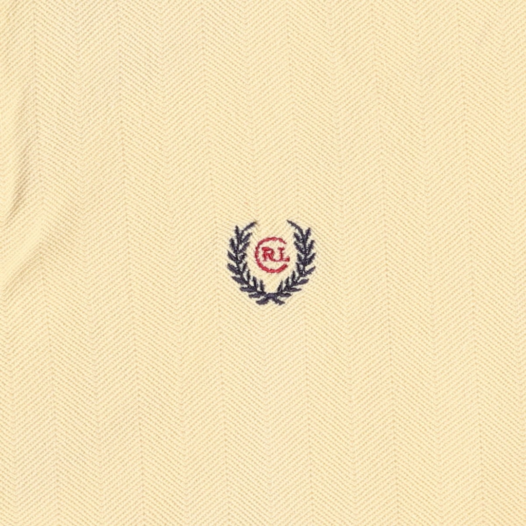 Ralph Lauren CHAPS Herringbone Short-Sleeve Polo Shirt, Men's Size L (approx.) cotton yellow type Vintage Second Hand