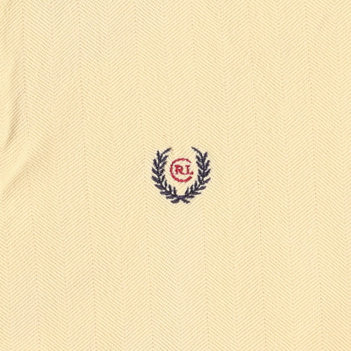 Ralph Lauren CHAPS Herringbone Short-Sleeve Polo Shirt, Men's Size L (approx.) cotton yellow type Vintage Second Hand