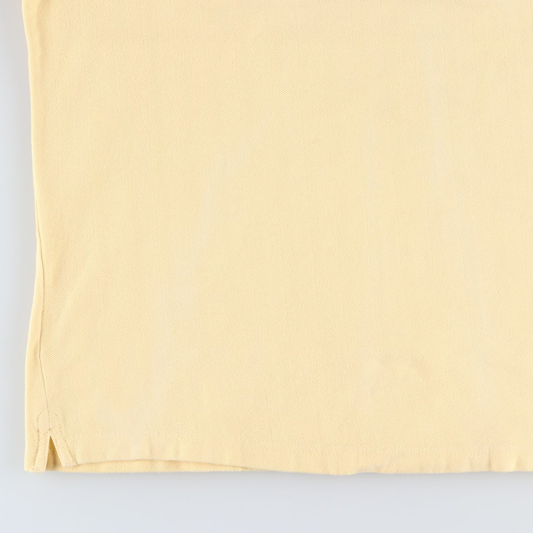 Ralph Lauren CHAPS Herringbone Short-Sleeve Polo Shirt, Men's Size L (approx.) cotton yellow type Vintage Second Hand
