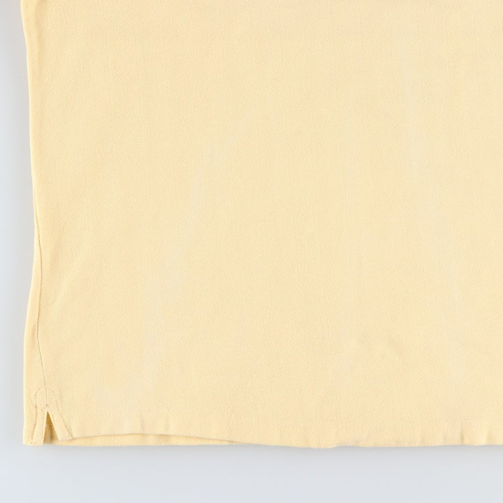 Ralph Lauren CHAPS Herringbone Short-Sleeve Polo Shirt, Men's Size L (approx.) cotton yellow type Vintage Second Hand