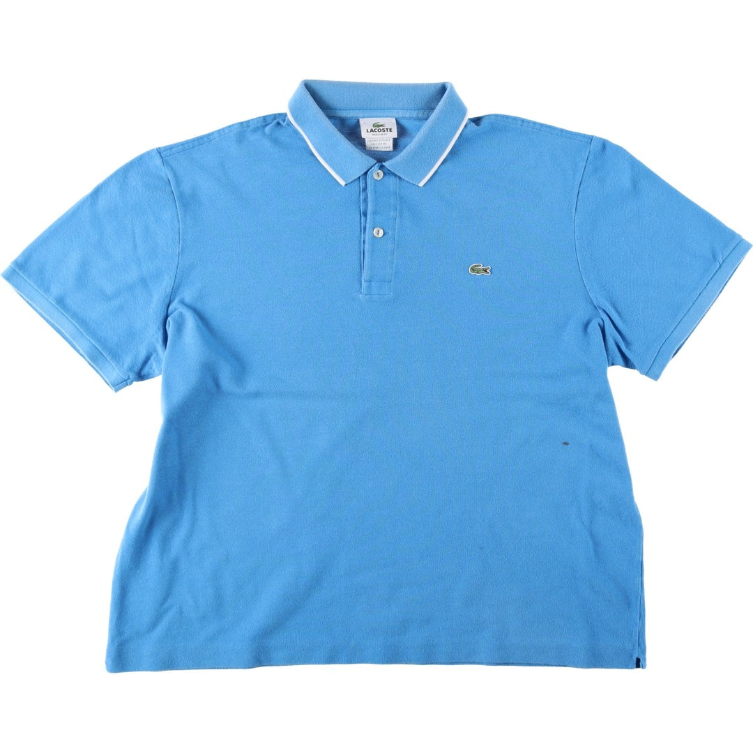 Lacoste LACOSTE French design short sleeve polo shirt No. 7 Men's XXL equivalent cotton Blue type light blue Vintage Second Hand