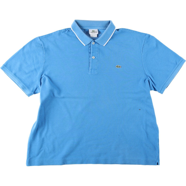 Lacoste LACOSTE French design short sleeve polo shirt No. 7 Men's XXL equivalent cotton Blue type light blue Vintage Second Hand
