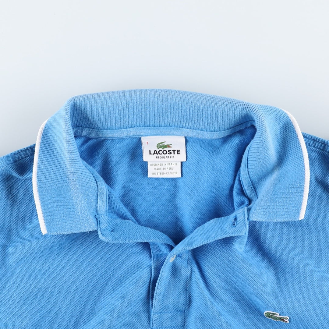 Lacoste LACOSTE French design short sleeve polo shirt No. 7 Men's XXL equivalent cotton Blue type light blue Vintage Second Hand