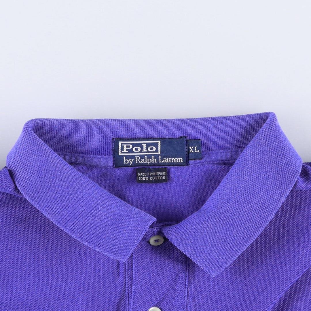 Ralph Lauren POLO by Ralph Lauren short sleeve polo shirt, men's XL size cotton purple type Vintage Second Hand