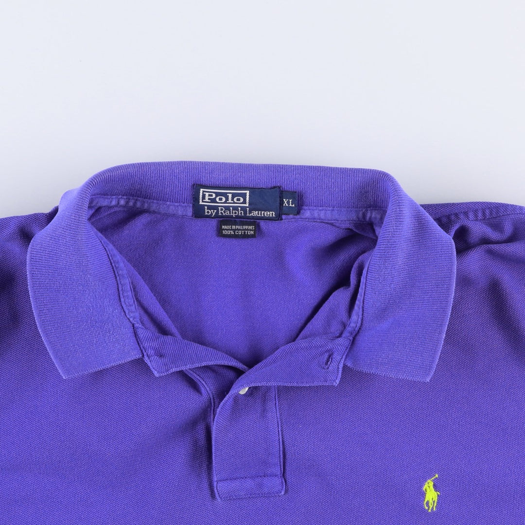 Ralph Lauren POLO by Ralph Lauren short sleeve polo shirt, men's XL size cotton purple type Vintage Second Hand