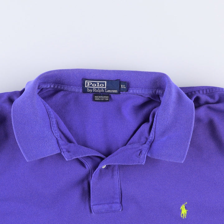 Ralph Lauren POLO by Ralph Lauren short sleeve polo shirt, men's XL size cotton purple type Vintage Second Hand