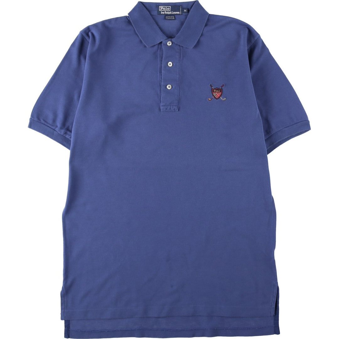 Ralph Lauren POLO by Ralph Lauren short sleeve polo shirt, men's size M cotton blue type Vintage Second Hand