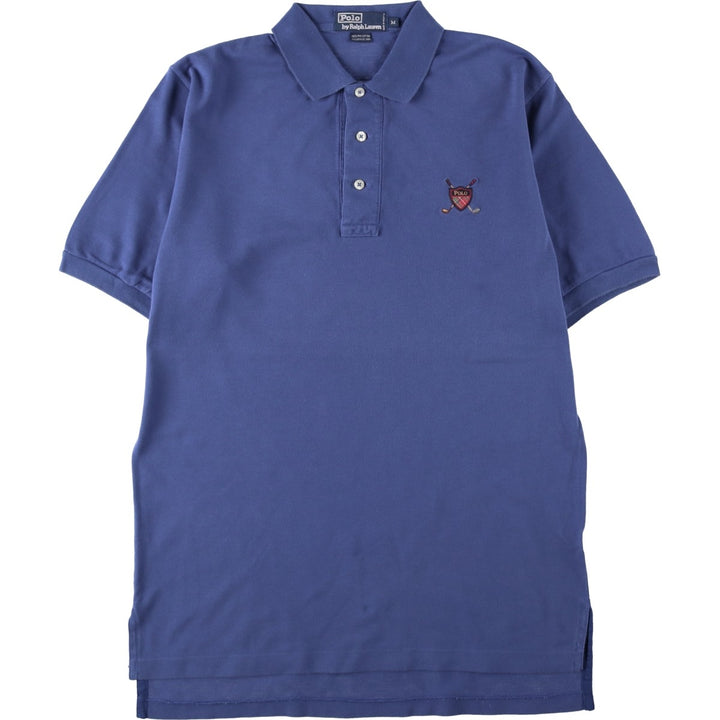 Ralph Lauren POLO by Ralph Lauren short sleeve polo shirt, men's size M cotton blue type Vintage Second Hand